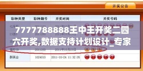 7777788888王中王开奖二四六开奖,数据支持计划设计_专家版5.625