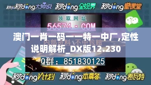 澳门一肖一码一一特一中厂,定性说明解析_DX版12.230