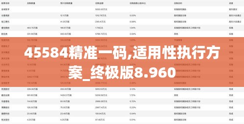 45584精准一码,适用性执行方案_终极版8.960