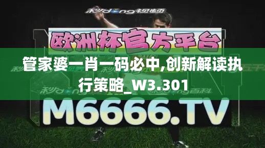 管家婆一肖一码必中,创新解读执行策略_W3.301