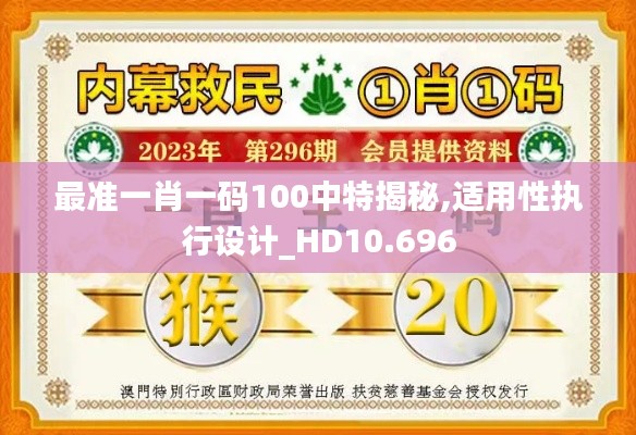 最准一肖一码100中特揭秘,适用性执行设计_HD10.696