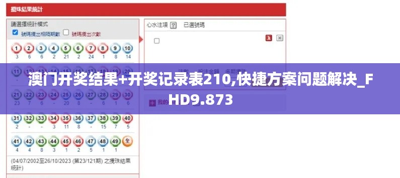 澳门开奖结果+开奖记录表210,快捷方案问题解决_FHD9.873