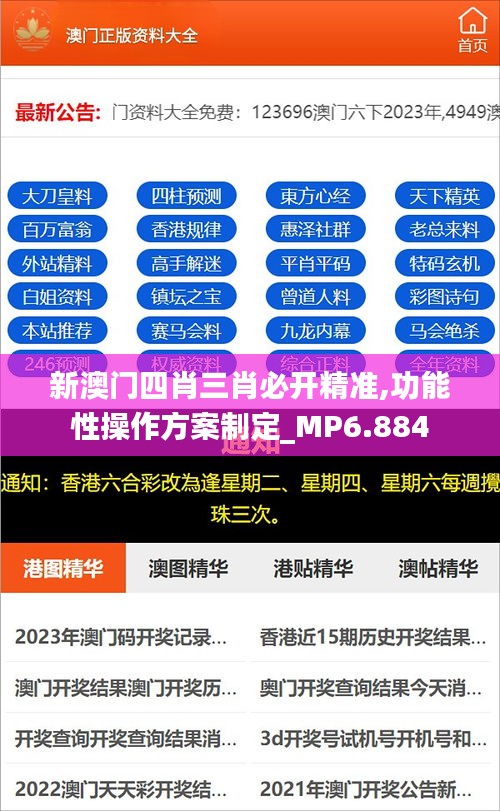 新澳门四肖三肖必开精准,功能性操作方案制定_MP6.884