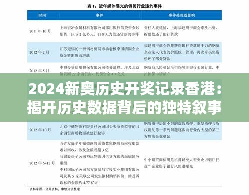 2024新奥历史开奖记录香港：揭开历史数据背后的独特叙事