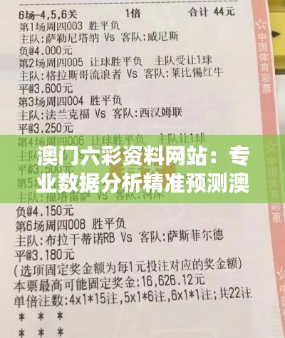 澳门六彩资料网站：专业数据分析精准预测澳门彩市动态