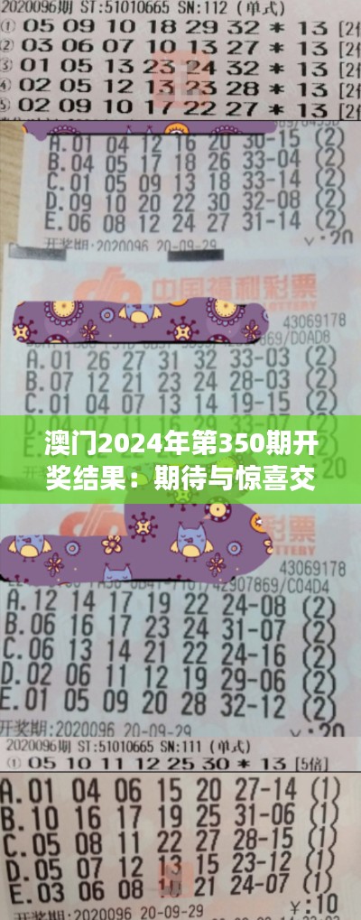 澳门2024年第350期开奖结果：期待与惊喜交织的一章