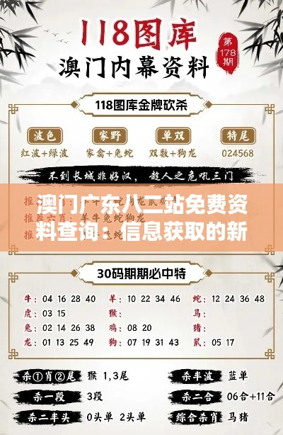 澳门广东八二站免费资料查询：信息获取的新纪元